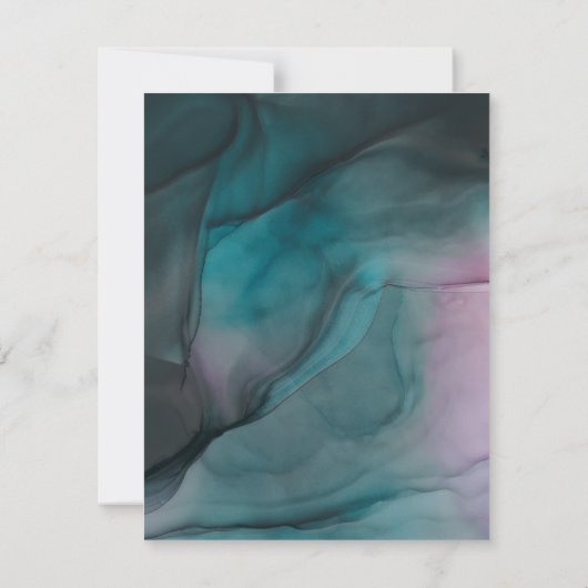 Luxe juweeltonen inkwash trouwkaart 'Save the Date Save The Date (Achterkant)