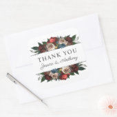 Luxe juweeltoon bloemboeket bedankt vierkante sticker (Envelop)