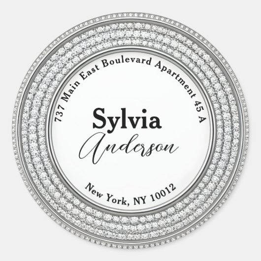 Luxe Juwelen Triple Halo Retour Adres Label (Voorkant)