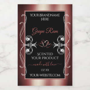 Luxe juwelen Wine Red Black Decor Product Labels Voedselcontainer Etiket