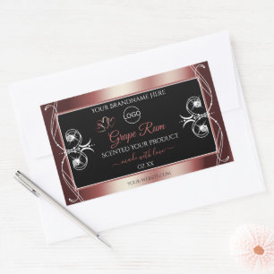 Luxe juwelen Wine Red Black Product Labels Logo