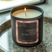 Luxe kaarsenlabel zwart roos gouden vierkant vierkante sticker