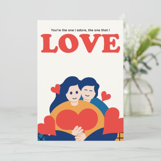 Luxe Kaart voor Valentijn (Staand voorkant)