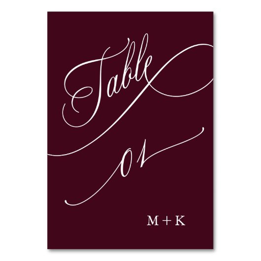 Luxe kalligrafie bordeaux trouw nummer 1, kaart (Achterkant)