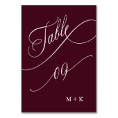 Luxe kalligrafie Bourgondië bruiloft nummer 9, Kaart (Achterkant)