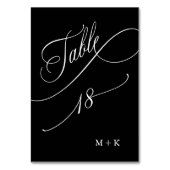 Luxe kalligrafie bruiloft nummer 18, zwart kaart (Achterkant)