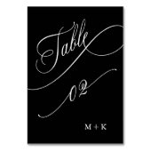 Luxe kalligrafie bruiloft nummer 2, zwart kaart (Achterkant)