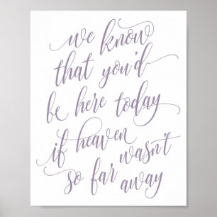Luxe kalligrafie-herdenkingbord (Lavendel) Poster