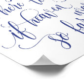 Luxe kalligrafie herinnering bord (koningsblauw) poster (Hoek)