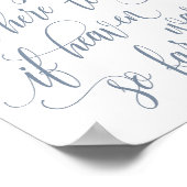 Luxe kalligrafie herinnering bord (stofblauw) poster (Hoek)