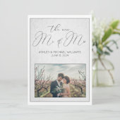 LUXE KALLIGRAFIE | Nieuwe Mr. & Mrs. Ontvangst Kaart (Staand voorkant)