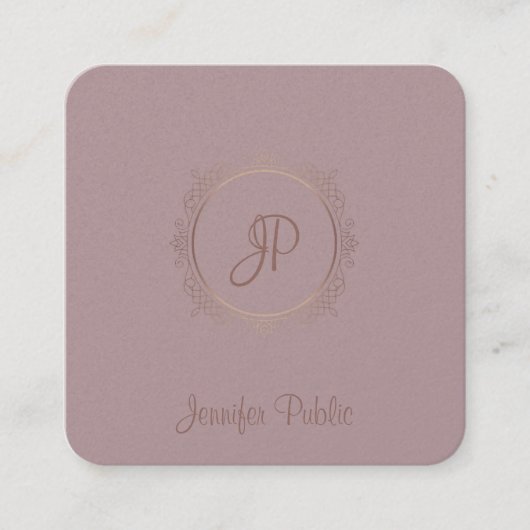 Luxe kalligrafie Script naam Modern Sjabloon Vierkante Visitekaartje (Voorkant)