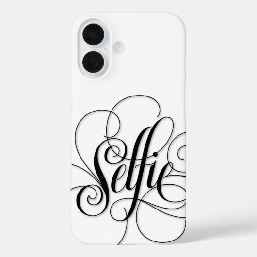 Luxe Kalligrafie 'Selfie' Lettering Elegant Case-Mate iPhone Case (Achterkant)