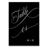 Luxe kalligrafie trouwkaart nummer 1, Zwart Kaart (Achterkant)