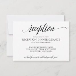Luxe kalligrafie-typografie ontvangstkaart | Zwart Kaart