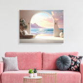 Luxe kamer met zeezicht canvas afdruk (Insitu (Woonkamer))