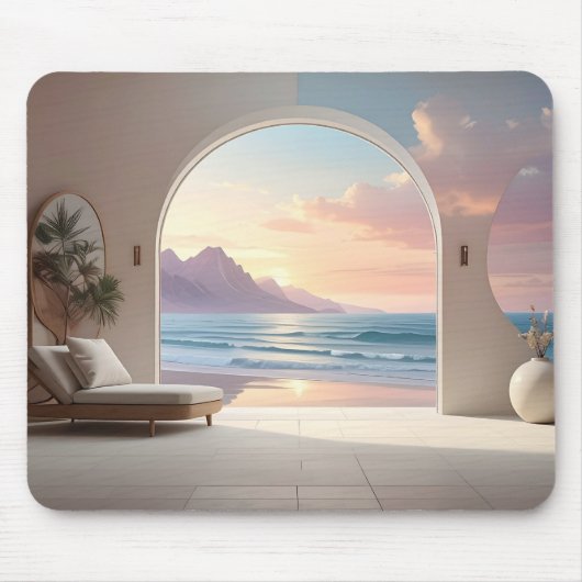 Luxe kamer met zeezicht muismat (Voorkant)
