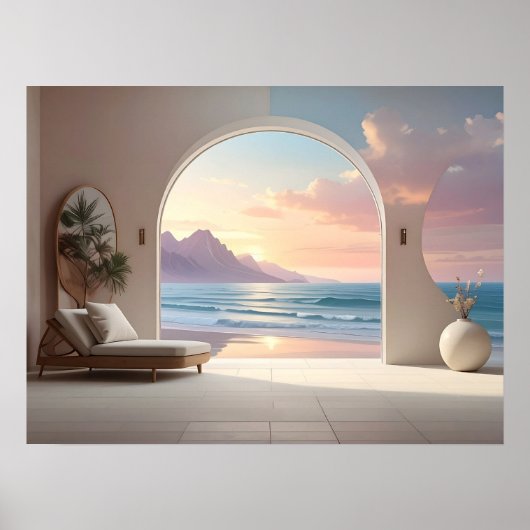 Luxe kamer met zeezicht poster (Voorkant)
