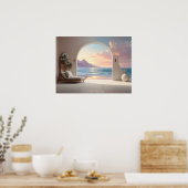 Luxe kamer met zeezicht poster (Keuken)