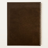 Luxe kapperszaak bruin leer look goud planner (Achterkant)