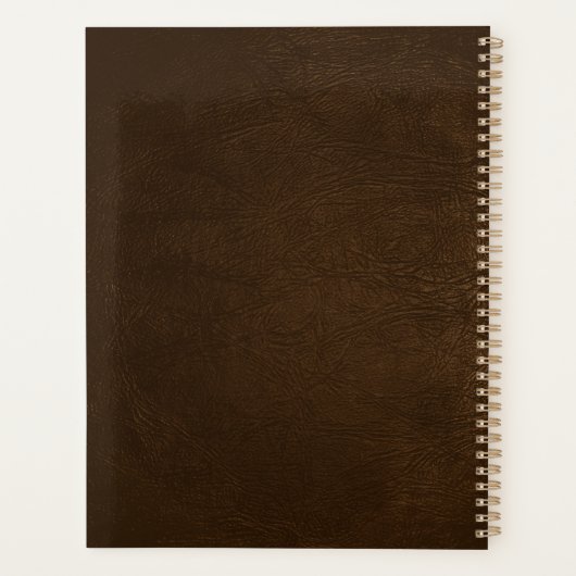 Luxe kapperszaak bruin leer look goud planner (Achterkant)