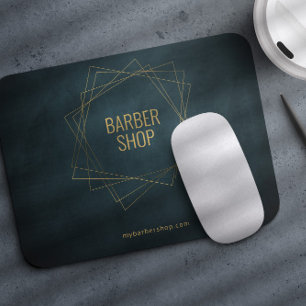 Luxe kapperszaak goud en marine geometrisch muismat