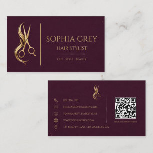 Luxe Kapsalon Deep Plum En Champagne Visitekaartje