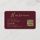 Luxe kapsalon kapper burgundy visitekaartje (Achterkant)