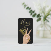 Luxe Kapsalon Kapper Chic Schoonheid QR Code Visitekaartje (Staand voorkant)