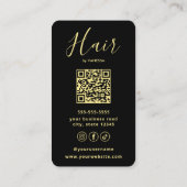 Luxe Kapsalon Kapper Chic Schoonheid QR Code Visitekaartje (Achterkant)