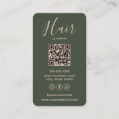 Luxe Kapsalon Kapper Elegante Donkergroene Visitekaartje (Achterkant)
