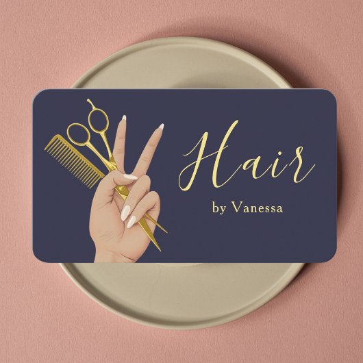Luxe kapsalon kapper Navy Visitekaartje