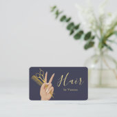 Luxe kapsalon kapper Navy Visitekaartje (Staand voorkant)
