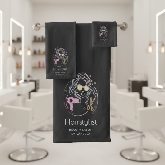Luxe Kapsalon Modern Zwart Bad Handdoek