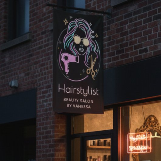 Luxe Kapsalon Moderne Schoonheid Zwart Spandoek