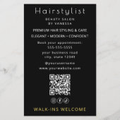 Luxe Kapsalon Moderne Zwarte Schoonheidssalon Flyer (Achterkant)