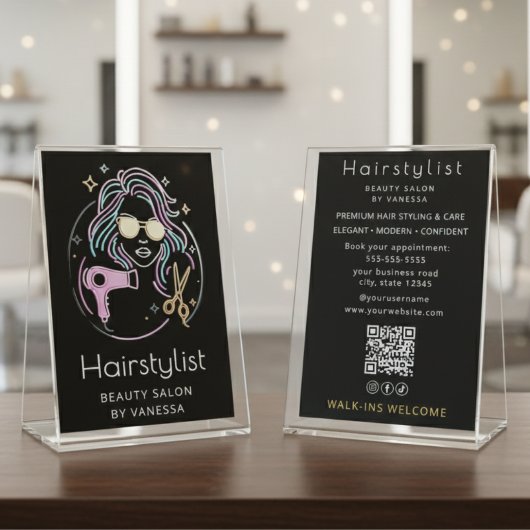 Luxe Kapsalon Moderne Zwarte Schoonheidssalon Flyer
