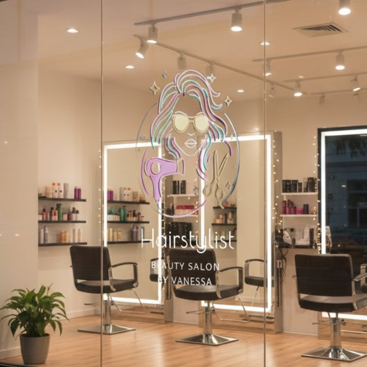 Luxe Kapsalon Schoonheidssalon Modern Zwart Raamsticker