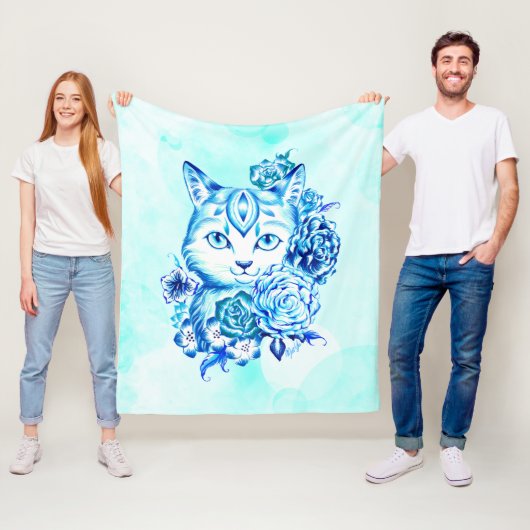 Luxe kat art Buttery Soft Fleece Blanket MEDIUM (In situ)