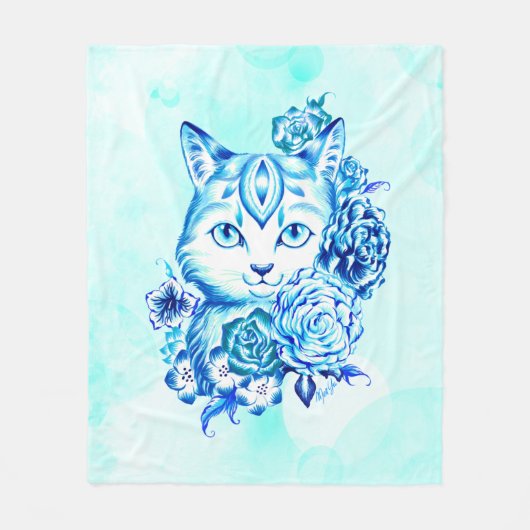 Luxe kat art Buttery Soft Fleece Blanket MEDIUM (Voorkant)