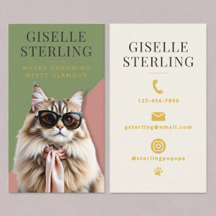 Luxe kat Groomer verwennen kitten Visitekaartje
