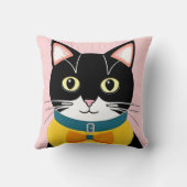 Luxe kat met gele bowtie en kraag kussen (Achterkant)