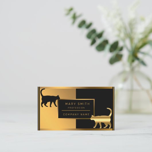 Luxe Kat Pet Veterinarian Add Jouw tekst Visitekaartje (Staand voorkant)