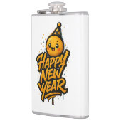 Luxe Kawaii Nieuwjaar Graffiti — Diagonale Celes Heupfles (Links)