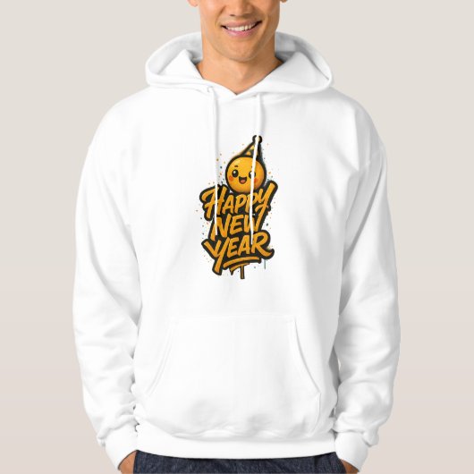 Luxe Kawaii Nieuwjaar Graffiti — Diagonale Celes Hoodie (Voorkant)