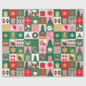 ✨ Luxe Kerst Collage Met Bomen Cadeaus Cadeaupapier (Vlak)