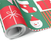 ✨ Luxe Kerst Collage Met Bomen Cadeaus Cadeaupapier (Rol Hoek)