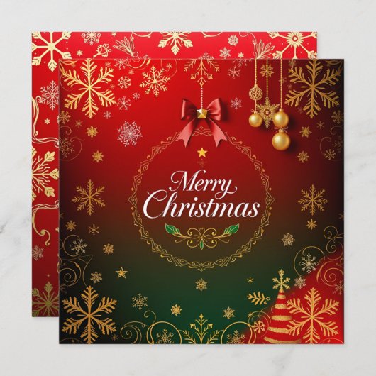 Luxe kerst elegantie feestdagenkaart (Voorkant / Achterkant)