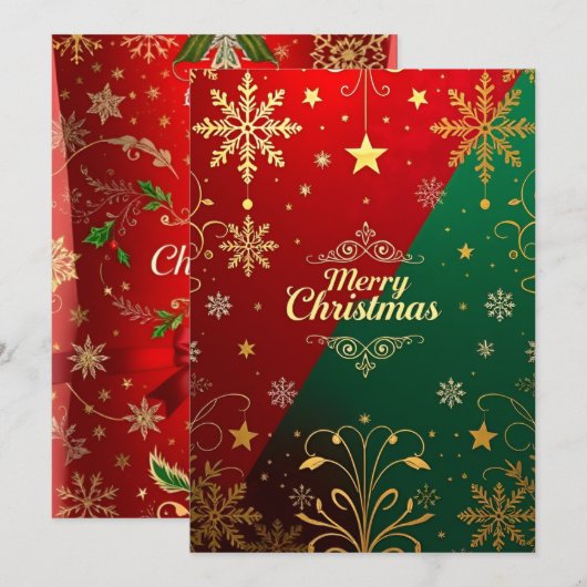 Luxe kerst elegantie kaart (Voorkant / Achterkant)