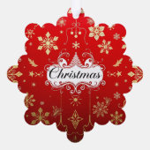 Luxe kerst elegantie ornament kaart (Achterkant)